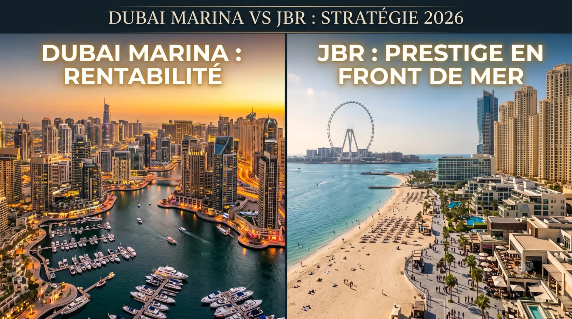 Guide Complet 2026 : Investir à Dubai Marina ou JBR – Quel Quartier Choisir ?